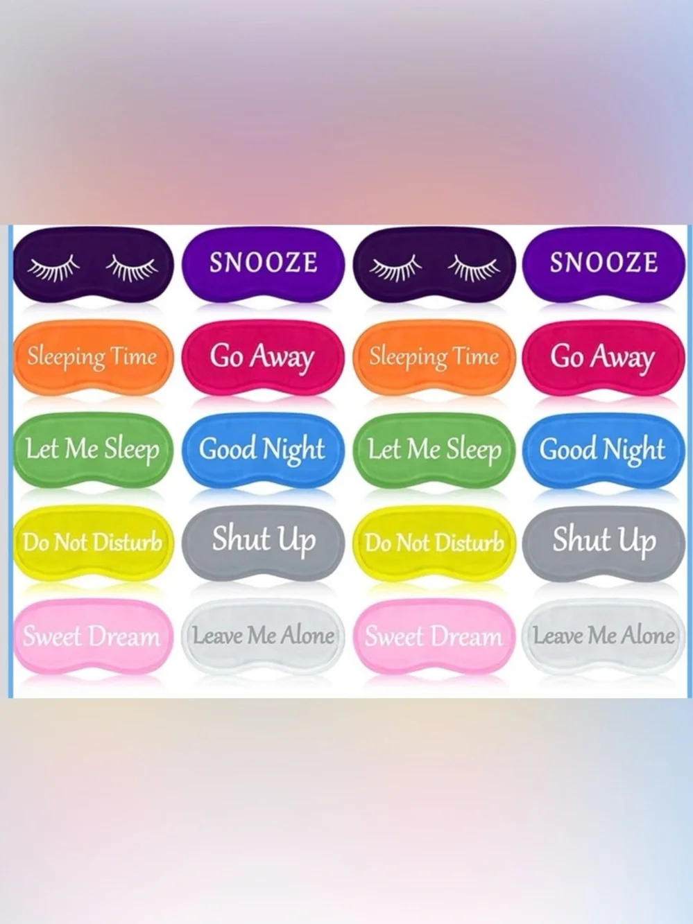 Assorted colors Sleeping Eye Mask with a message for your sleeping companion 😂 😴
